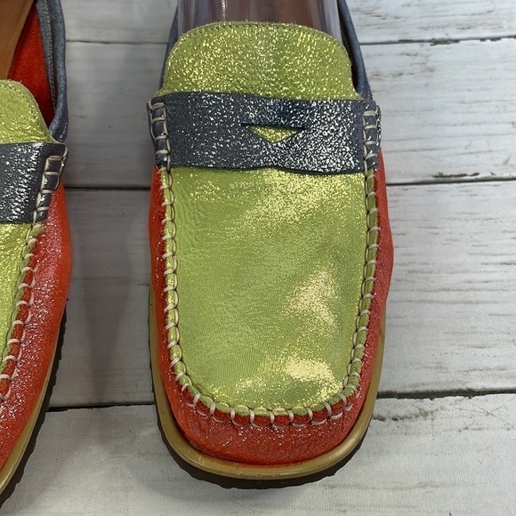 Sesto Meucci Multi Color Leather "Glitter" Mules - Picture 9 of 13